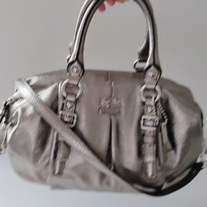 Coach Metallic Silver Satchel